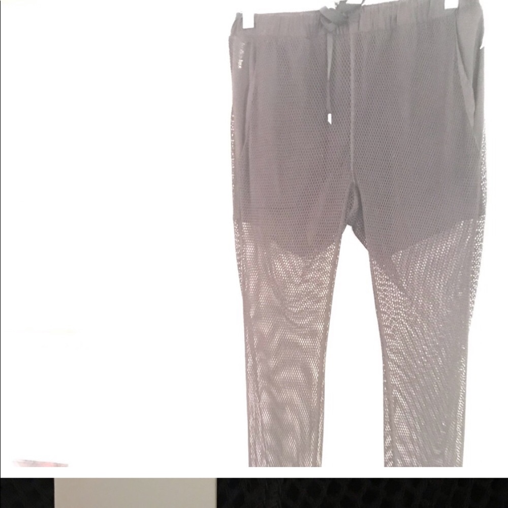 Fish net leggings with built in shorts and draw string